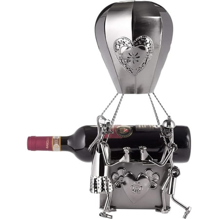

XXL Bottle Wine - Hot Air Balloon with Couple Metal - Bottle Stand with Greeting Card for Love Gifts