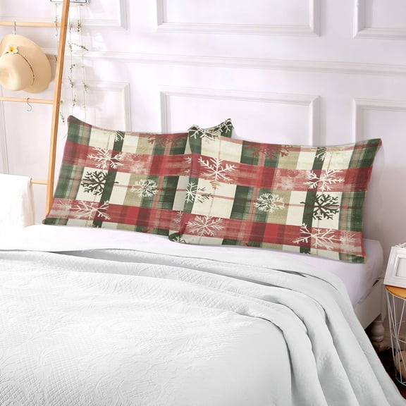 YAZAOO Pillow Case Plush YAZAOO Pillow Plaid Winter Wonderland Case standard size/King size/Queen size Bed YAZAOO Pillow YAZAOO Pillowcases