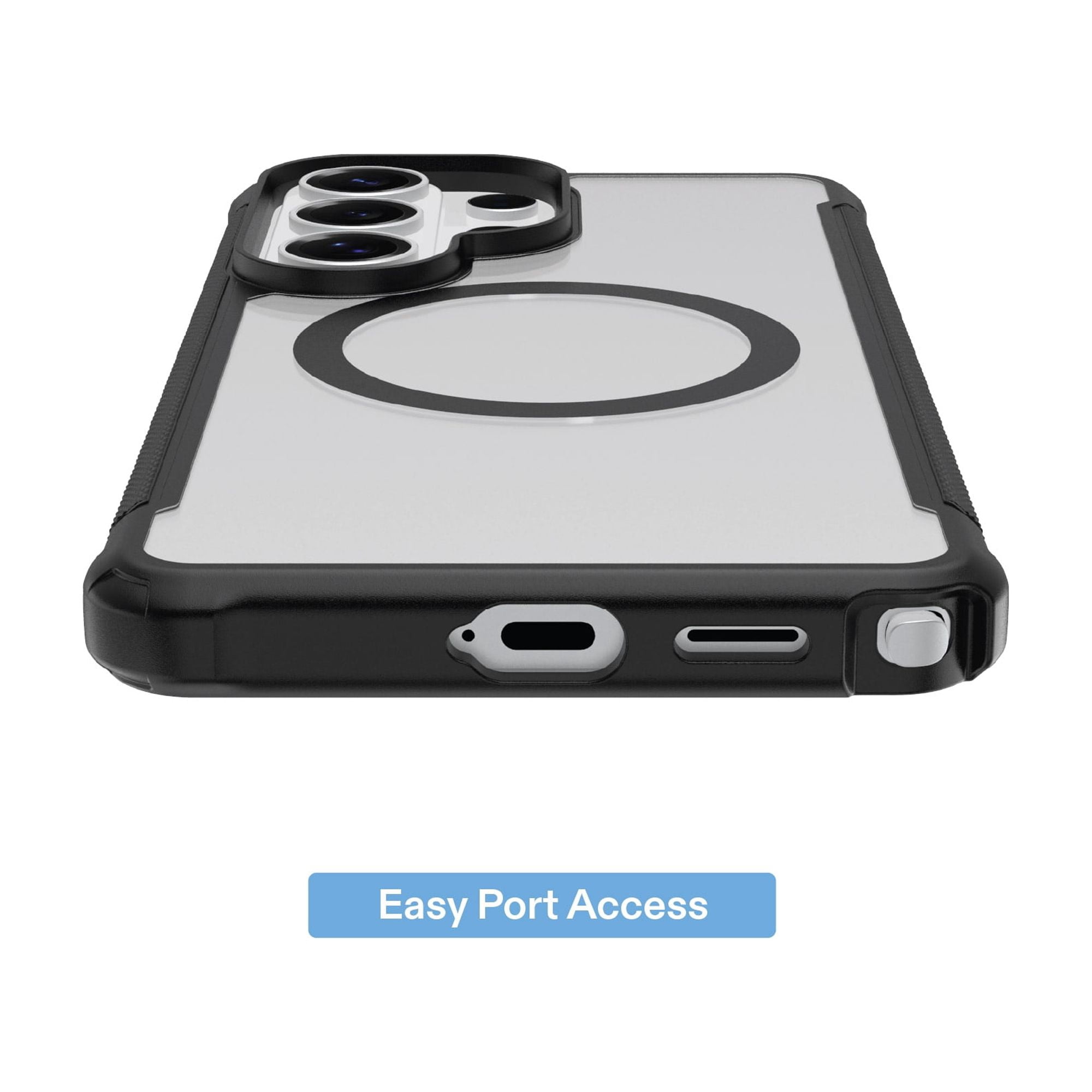 onn Magnetic Compatible Dual-Layer Phone Case for Samsung Galaxy S26 Ultra - Black/Clear