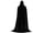 Black, variant on Halloween Witch Wizard Velour Cape Cloak Green 90cm Costume Party Cosplay Robe for Themed Event Dress-Up Unisex Holiday Outfit