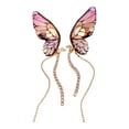 thumbnail image 1 of Fairy Butterfly Wings Earrings Fantasy Jewelry Gradient Colorful Rhinestone Sequins Long Tassel Stud Earrings, 1 of 3