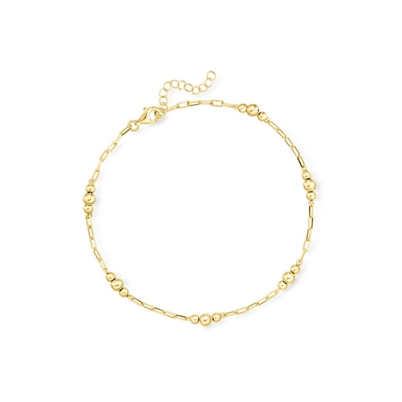 Ross-Simons 18kt Gold Over Sterling Bead Station Anklet, Women's, Adult