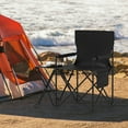 thumbnail image 4 of Gymax 2PCS Oversized Camping Chair w/Side Table 2 Storage Pockets Cup Holder for Trip Black, 4 of 10
