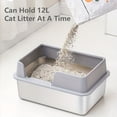 thumbnail image 2 of KEMORELA Extra Large Stainless Steel Cat Litter Box with Lid – Non-Stick, Leakproof, High-Sided Enclosure, Easy-Clean & Durable Design for Indoor Cats, Spacious Pet Waste Management Solution, 2 of 4