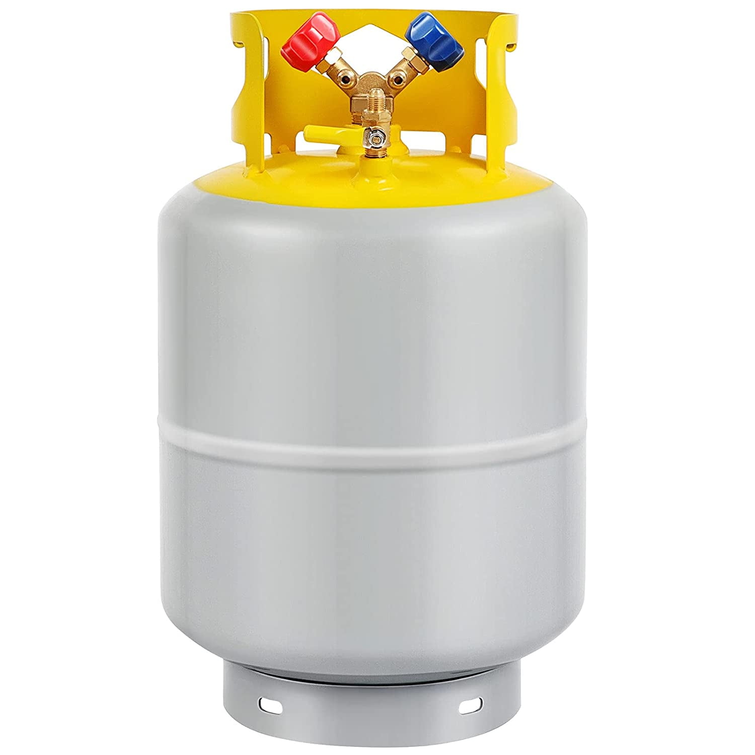 50 LB Capacity Refrigerant Recovery Tank with 1/4 SAE Y Valve Double Valve Collar Design 14 Inch Tank Reusable Save Valve