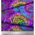 thumbnail image 3 of Soimoi Japan Crepe Satin Fabric Leaves Artistic Print Sewing Fabric Yard 42 Inch Wide, 3 of 3
