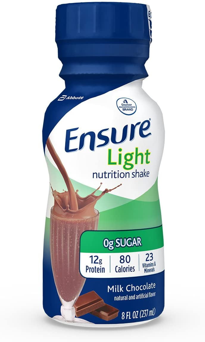 Ensure Health Drink Sugar Free Ensure Light Nutrition Shake, 12g of high-quality protein, 0g Sugar, 2g
