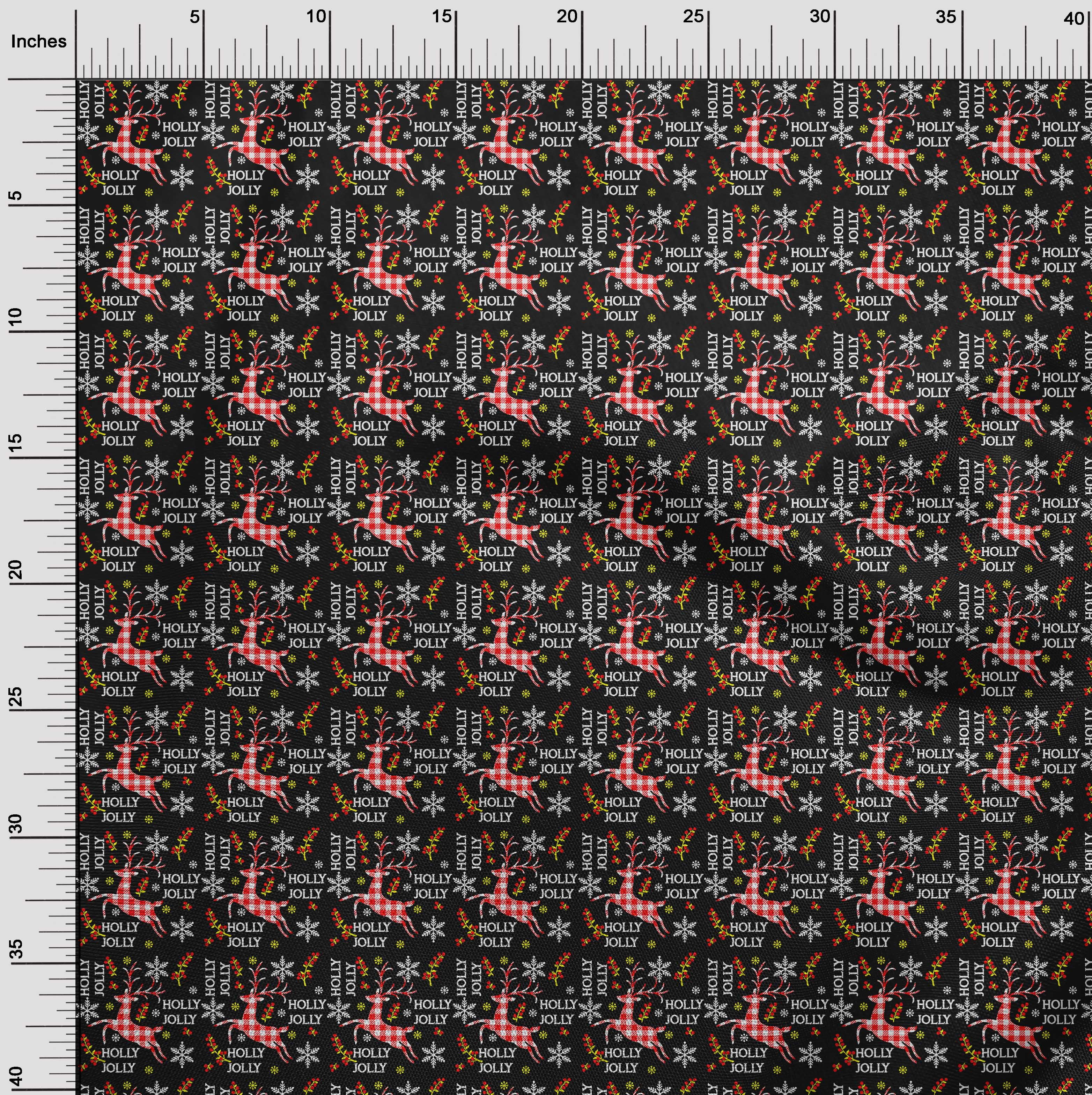 oneOone Cotton Jersey Black Fabric Merry Christmas Craft Projects Decor Fabric Printed By The Yard 58 Inch Wide