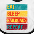 thumbnail image 4 of Inktastic Railroading Train Lover Eat Sleep Railroads Repeat Boys or Girls Baby Bib, 4 of 4
