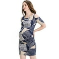 thumbnail image 2 of LaClef Women's Cold Shoulder Maternity Midi Dress, 2 of 6