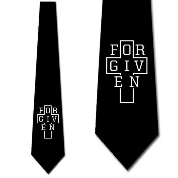 Religious Ties Mens Forgiven Cross Necktie by Three Rooker