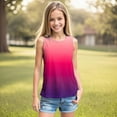 thumbnail image 2 of JUMEYU Preppy Tank Tops for Girls Tank Tops for Girls Kids Summer Casual Cute Sleeveless Crewneck Graphic T Shirt Size 7-8 (Red,7-8 Years), 2 of 6