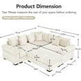 thumbnail image 2 of 79.1''x79.1'' Oversized Cloud Modular Sectional Sofa|Convertible Corduroy Couch with Ottoman|Deep Seat|Extra-Wide Armrests|Ergonomic Design|Easy Assembly|for Living Room,Apartment - Beige, 2 of 9