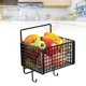 thumbnail image 5 of Cesta de Pared Para Cocina, Gran Capacidad, Ahorro de Espacio, Almacenamiento Montado en la Pared Con Gancho para Condimentos Vegetales, Hecha de Metal, 5 of 7