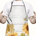thumbnail image 2 of White Sunflower Bee Butterfly Pattern Apron-Garden Aprons for Women with Pockets-Cotton Linen Waterproof Kitchen Cooking Gardening Aprons Adjustable for Kitchen,Cooking,BBQ and Salon 33x27 Inch, 2 of 7