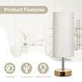 thumbnail image 3 of Neoglint 2 Packs Fabric Bedside Table Lamp with Warm White LED Bulb Nightstand Lamp Desk Light Touch Control 3 Levels Dimmable USB A Type-C Charging Ports for Living Room Bedroom Study Room Cafe Shop, 3 of 8
