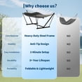 thumbnail image 4 of 2 Person Outdoor Hammock with Stand, Heavy Duty Portable Double Hammock with Balance Rope, MAX 450 LBS Capacity for Patio, Backyard, Garden, Beach, 4 of 8