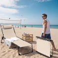 thumbnail image 2 of WLXIANG Lounge Beach Chair for Adults, Outdoor Sun Tanning Chair, Portable Folding Camping Lay Chaise Lounge Chairs for Outside Beach Pool Reading, Sunbathing (1, Beige), 2 of 8