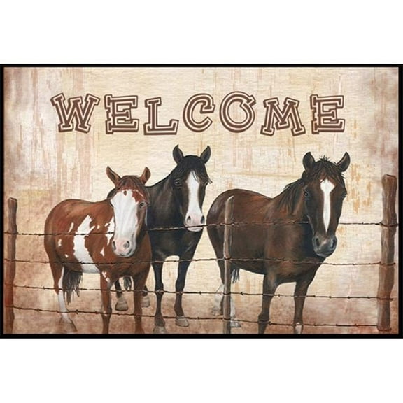 Welcome Mat with Horses Indoor or Outdoor Mat