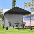 thumbnail image 3 of Alden Design 10x10FT Portable Pop-up Canopy with 1 Sidewall Roller Bag & Sandbags, Black, 3 of 12