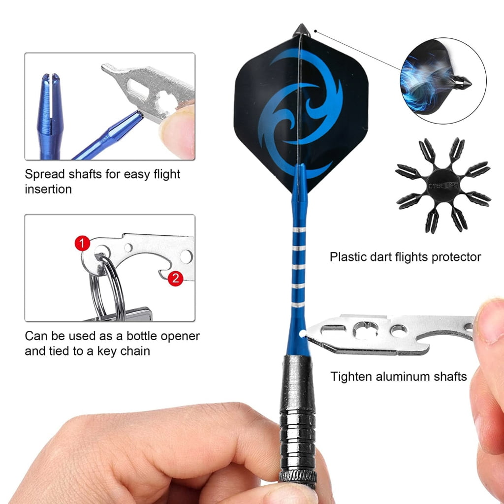 Set of 12 Pieces Steel Tip Darts, Not Easy to Break and Bend Professional 22g Steel Tip Darts with Aluminum Alloy Shaft