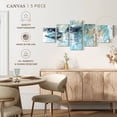 thumbnail image 4 of Elephant Stock Dynamic Abstract Texture Wall Art - Horizontal Multi Panel Canvas - Living Room Wall Decor - Abstract Multi Panel - Blue And Orange Decor - 42" x 19", 4 of 4