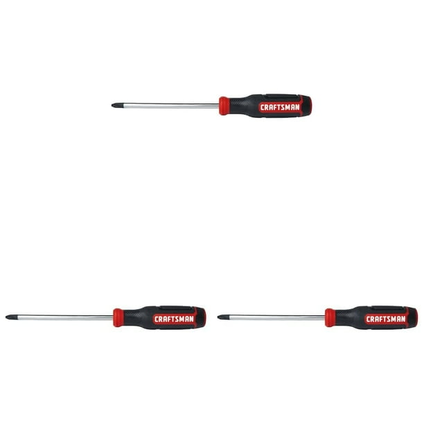 Destornillador CRAFTSMAN Phillips PH #3, bimaterial, 6 cm, paquete de 3