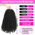 thumbnail image 3 of Hilo de ganchillo Youngther Yanky Twist sintético de 16 pulgadas, 6 unidades, 3 of 6