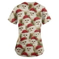 thumbnail image 6 of Garbnen Christmas Scrubs for Women V Neck Short Sleeve Tops for Women Trendy Xmas Printed Nurse Working Uniforms with Pockets S-5XL, 6 of 6