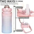 thumbnail image 6 of UPITOR Motivational Water Bottle Large Half Gallon 64 OZ Straw Leak Proof Water Bottle with Time Marker BPA Free for Sport and Fitness(Purple Green), 6 of 7