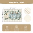thumbnail image 3 of Smile Blue Pumpkins Eucalyptus Leaves Fall Thanksgiving Table Placemat 4 Set 12 x 18, 3 of 7