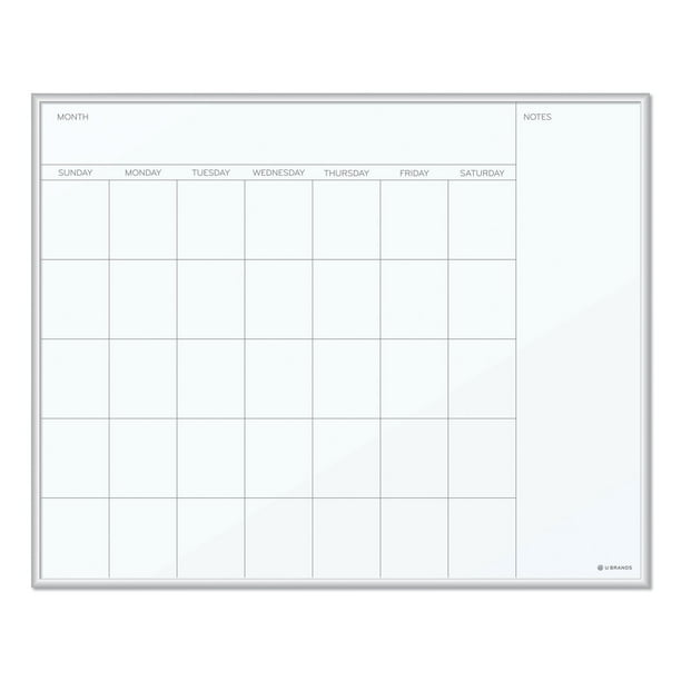 Magnetic dry erase undated one month calendar board 20 x 16 white 