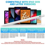 Stylus Pen for Apple iPad, Palm Rejection & Tilt Active 1st 2nd Generation Pencil Compatible with iPad Pro 11/12.9, iPad 9/8/7/6, iPad Air 4/3, iPad Mini 6/5, Black