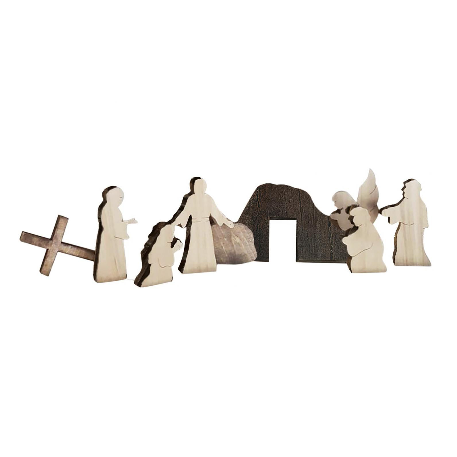 Details about   Easter Resurrection Scene Wooden Decor Cross Home Ornament Wooden Nativity Hot 