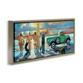 thumbnail image 3 of Stupell Industries Butler Serving Beach Girls Scene Nature Painting Brown Floater Framed Canvas Art Print Wall Art, 31 x 14, 3 of 9
