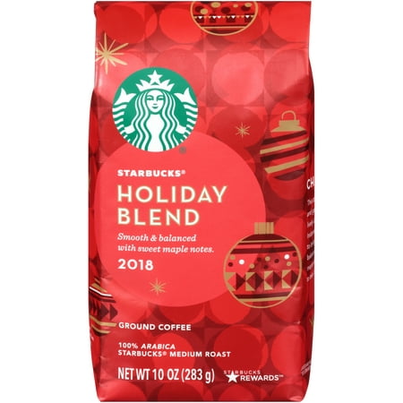 Starbucks Holiday Blend 2018 Medium Roast Ground Coffee 10 oz. Stand Up ...