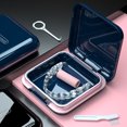 thumbnail image 3 of Caja de almacenamiento de aparatos ortopédicos con espejo, pequeño compartimento para medicamentos, caja de almacenamiento para dentaduras postizas, dentaduras postizas para ancianos, explosiones, 3 of 6