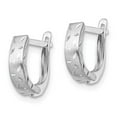 thumbnail image 2 of 14k White Gold Polish Brushed D.C Hoop Earrings, 2 of 4