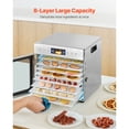 thumbnail image 4 of KFFKFF Food Dehydrator Machine, 8 Stainless Steel Trays, 400W Electric Food Dryer with Adjustable Temperature & 24-Hour Timer, Freeze Dryer for Jerky, Meat, Fruit, 4 of 9