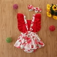 thumbnail image 4 of Fille Enfant en Bas Âge Romper, Robe d'Été, Imprimé de Fleurs Cou Carré Bandeau Décontracté 2 Pièces Costume, 4 of 4