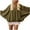 Army Green, variant on Women's Puffed Bomber Jacket Oversized Streetwear Casual Batwing Sleeve Lapel Collar Zip Front Pleated Shirts