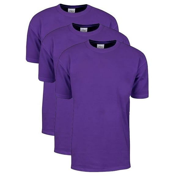 3 Pack Shaka Wear Men's Max Heavyweight Short Sleeve Crew Neck T-Shirt - Purple - XL Tall