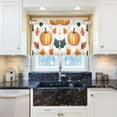 thumbnail image 3 of Yayeee Kitchen Curtains Light Filtering 27"x36" Rod Pocket Short Cafe Window Panel, Pumpkins Patten, 3 of 7