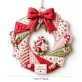 thumbnail image 4 of Christmas Wreath DIY Kit for Front Door, Fabric Patchwork Christmas Wreath Craft Set, Artificial Greenery Wreath with Hanger, Porch Window Wall Ornament, Indoor Outdoor Christmas Holiday Decor, 4 of 8