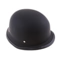 thumbnail image 4 of Medio casco de alemán vintage de crucero de motocicleta DOT negro , negro brillante, plateado espejo, 4 of 8