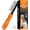 Orange, variant on Poodle Pet 2-in-1 Stainless Steel Detangler Comb Cat & Dog Grooming Brush Groomer, Fleas Tool