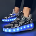 thumbnail image 5 of Yiomxhi Kids Roller Shoes, Boy Girl Sneakers with LED Light Wheels, Become Sport Sneaker for Birthday Christmas Children Gift, Adjustable Roller Skates Suitable for Outdoor School, 5 of 7