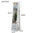 thumbnail image 3 of 360° Swivel Jewelry Cabinet with Full-Length Mirror, Lockable Jewelry Storage, Tall and Large Freestanding Jewelry Armoire,White, 3 of 9