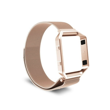 - TSV 6.0-10.2 in Milanese Magnetic Stainless Steel Wrist Band Strap + Metal Frame for Fitbit Blaze Smart Fitness