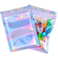thumbnail image 4 of 100 Piezas Bolsa de Papel de Aluminio Resellable Bolsas de Papel de Aluminio Bolsas de Embalaje Holográfico Bolsa de Almacenamiento de Papel de Aluminio para Almacenamiento de Alimentos (3 x, 4 of 5
